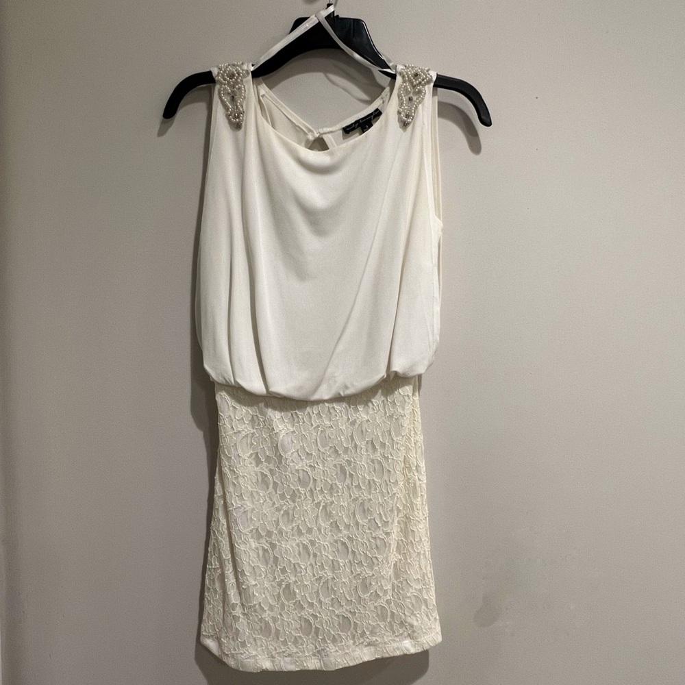 NWOT White lace & rhinestone party dress